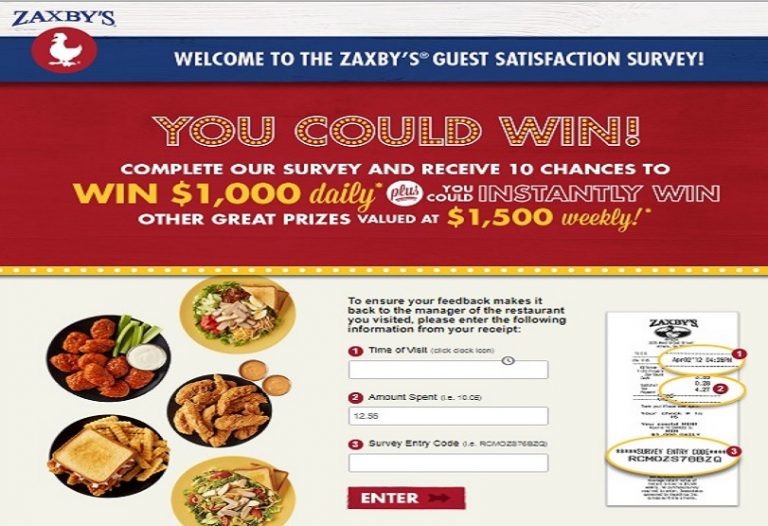 Zaxby’s Guest Satisfaction Survey – Myzaxbysvisit Survey $1000 Gift Card