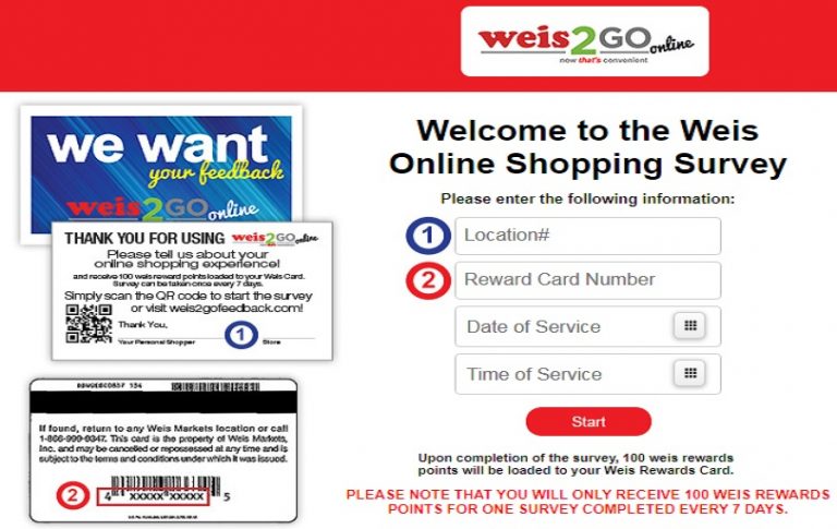 Weis Customer Feedback Survey – Get 100 Weis Reward Points